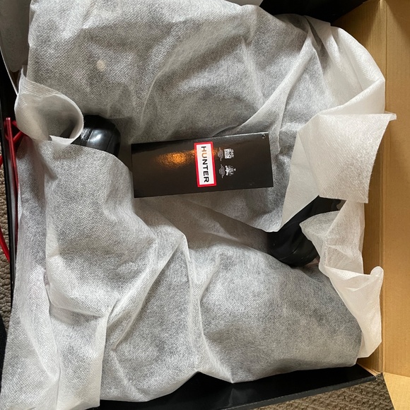 Hunter Black Rain Boots - Glossy Original Short Adjustable - Women's Size 7 - Picture 7 of 7